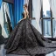 Luxury / Gorgeous Handmade  Beading Black Prom Dresses 2023 Ball Gown Deep V-Neck Sleeveless Appliques Lace Chapel Train Backless Ruffle Formal Dresses