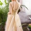 Luxe Champagne Été La Mariée Robe De Mariée 2020 Princesse Transparentes Encolure Carrée Sans Manches Dos Nu Papillon Appliques En Dentelle Tribunal Train Volants
