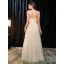 Elegant Champagne Evening Dresses  With Shawl 2019 A-Line / Princess Strapless Sleeveless Glitter Polyester Floor-Length / Long Ruffle Backless Formal Dresses