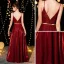 Bling Bling Bordeaux Robe De Soirée 2019 Princesse Bretelles Spaghetti Sans Manches Métal Ceinture Glitter Polyester Longue Volants Dos Nu Robe De Ceremonie