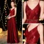 Bling Bling Bordeaux Robe De Soirée 2019 Princesse Bretelles Spaghetti Sans Manches Métal Ceinture Glitter Polyester Longue Volants Dos Nu Robe De Ceremonie