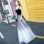 Modern / Fashion Black Gradient-Color White Suede Evening Dresses  2018 A-Line / Princess Shoulders Sleeveless Floor-Length / Long Ruffle Backless Formal Dresses