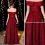 Bling Bling Burgunderrot Abendkleider 2019 A Linie Off Shoulder Kurze Ärmel Glanz Polyester Lange Rüschen Rückenfreies Festliche Kleider