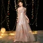 Modern / Fashion Champagne Evening Dresses  2019 A-Line / Princess One-Shoulder Sleeveless Metal Sash Glitter Sequins Floor-Length / Long Ruffle Backless Formal Dresses