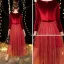 Chic / Beautiful Burgundy Suede Homecoming Graduation Dresses 2019 A-Line / Princess Square Neckline 3/4 Sleeve Glitter Tulle Tea-length Ruffle Formal Dresses
