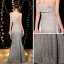 Unique Silber Abendkleider 2019 Meerjungfrau Off Shoulder Kurze Ärmel Glanz Polyester Gespaltete Front Lange Rüschen Rückenfreies Festliche Kleider