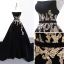 Élégant Noire Daim Robe De Soirée 2018 Princesse Bustier Sans Manches Perlage Ceinture Chapel Train Volants Dos Nu Robe De Ceremonie