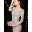 Bling Bling Silber Abendkleider 2019 Meerjungfrau V-Ausschnitt 3/4 Ärmel Glanz Polyester Gespaltete Front Lange Rüschen Rückenfreies Festliche Kleider
