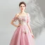 Stunning Candy Pink Prom Dresses 2019 Ball Gown Off-The-Shoulder Puffy Short Sleeve Appliques Lace Floor-Length / Long Ruffle Backless Formal Dresses