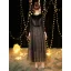 Chic / Beautiful Black Suede Evening Dresses  2019 A-Line / Princess Square Neckline 3/4 Sleeve Glitter Tulle Tea-length Ruffle Formal Dresses
