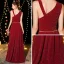 Elegant Burgundy Evening Dresses  2019 A-Line / Princess Sleeveless Glitter Polyester Metal Sash Floor-Length / Long Ruffle Backless Formal Dresses