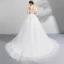 Erschwinglich Weiß Brautkleider / Hochzeitskleider 2019 A Linie Off Shoulder Kurze Ärmel Rückenfreies Applikationen Spitze Gekreuzte Träger Kapelle-Schleppe Rüschen