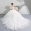 Erschwinglich Weiß Brautkleider / Hochzeitskleider 2019 A Linie Off Shoulder Kurze Ärmel Rückenfreies Applikationen Spitze Gekreuzte Träger Kapelle-Schleppe Rüschen