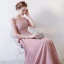 Illusion Rose Bonbon Robe De Soirée 2018 Princesse Encolure Dégagée 1/2 Manches Appliques Percé En Dentelle Faux Diamant Train De Balayage Volants Dos Nu Robe De Ceremonie