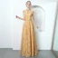 Vintage / Originale Bleu Ciel Robe De Soirée 2019 Princesse Col Haut Mancherons Perle Perlage Ceinture Longue Volants Dos Nu Robe De Ceremonie