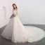 Bling Bling Champagne Wedding Dresses 2018 Ball Gown Off-The-Shoulder Short Sleeve Backless Glitter Lace Cathedral Train Ruffle