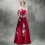 Traditional Modern / Fashion Burgundy Satin Evening Dresses  2019 A-Line / Princess Strapless Sleeveless Sash Embroidered Tassel Rhinestone Floor-Length / Long Ruffle Backless Formal Dresses