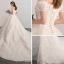 Bling Bling Champagne Wedding Dresses 2018 Ball Gown Off-The-Shoulder Short Sleeve Backless Glitter Lace Cathedral Train Ruffle