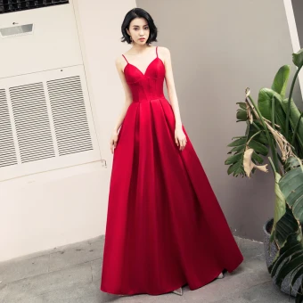 Sexy Bordeaux Robe De Soirée 2018 Princesse Bretelles Spaghetti Sans Manches Longue Volants Dos Nu Robe De Ceremonie