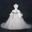 Vintage Ivory / Creme Brautkleider / Hochzeitskleider 2018 Ballkleid Durchsichtige V-Ausschnitt Ärmellos Rückenfreies Kathedrale Schleppe Rüschen