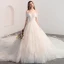 Luxus / Herrlich Champagner Brautkleider / Hochzeitskleider 2018 Ballkleid Off Shoulder Kurze Ärmel Rückenfreies Applikationen Spitze Perlenstickerei Kapelle-Schleppe Rüschen
