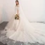 Luxus / Herrlich Champagner Brautkleider / Hochzeitskleider 2018 Ballkleid Off Shoulder Kurze Ärmel Rückenfreies Applikationen Spitze Perlenstickerei Kapelle-Schleppe Rüschen