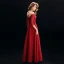 Meilleur Rouge Transparentes Robe De Soirée 2019 Princesse Encolure Dégagée 3/4 Manches Appliques En Dentelle Faux Diamant Perlage Longue Volants Dos Nu Robe De Ceremonie