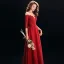 Meilleur Rouge Transparentes Robe De Soirée 2019 Princesse Encolure Dégagée 3/4 Manches Appliques En Dentelle Faux Diamant Perlage Longue Volants Dos Nu Robe De Ceremonie