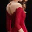Meilleur Rouge Transparentes Robe De Soirée 2019 Princesse Encolure Dégagée 3/4 Manches Appliques En Dentelle Faux Diamant Perlage Longue Volants Dos Nu Robe De Ceremonie