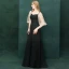 Erschwinglich Schwarz Abendkleider 2019 A Linie Off Shoulder Spaghettiträger Geschwollenes 1/2 Ärmel Lange Rüschen Rückenfreies Festliche Kleider
