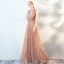 Classy Champagne See-through Evening Dresses  2019 A-Line / Princess Scoop Neck Sleeveless Glitter Polyester Floor-Length / Long Ruffle Formal Dresses