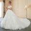 Modern / Fashion Ivory Wedding Dresses 2019 Ball Gown Off-The-Shoulder Short Sleeve Backless Appliques Lace Pearl Royal Train Ruffle
