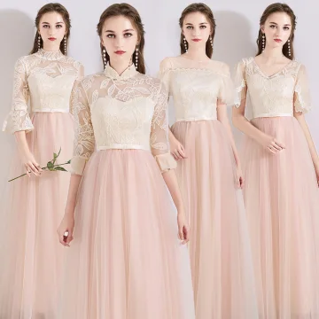 Chic Belle Perle Rose Transparentes Robe Demoiselle D 039 Honneur 2019 Princesse Appliques En Dentelle Noeud Ceinture Longue Volants Dos Nu Robe Pour Mariage