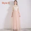 Chic / Beautiful Pearl Pink See-through Bridesmaid Dresses 2019 A-Line / Princess Appliques Lace Bow Sash Floor-Length / Long Ruffle Backless Wedding Party Dresses