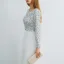 Affordable Ivory Evening Dresses  2019 A-Line / Princess Scoop Neck Long Sleeve Glitter Sequins Floor-Length / Long Ruffle Formal Dresses