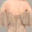 Élégant Champagne Robe De Soirée 2019 Princesse Bretelles Spaghetti 1/2 Manches Train De Balayage Volants Dos Nu Robe De Ceremonie