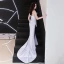 Abordable Argenté Robe De Soirée 2019 Trompette / Sirène Bustier Sans Manches Tribunal Train Volants Dos Nu Robe De Ceremonie