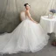 Luxury / Gorgeous Ivory Wedding Dresses 2019 A-Line / Princess Spaghetti Straps Sleeveless Backless Beading Pearl Glitter Tulle Court Train Ruffle