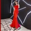 Abordable Argenté Robe De Soirée 2019 Trompette / Sirène Bustier Sans Manches Tribunal Train Volants Dos Nu Robe De Ceremonie