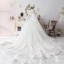 Vintage / Retro Champagne Wedding Dresses With Shawl 2019 Ball Gown Halter Sleeveless Backless Glitter Tulle Beading Cathedral Train Ruffle