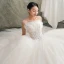 Elegant Champagne Wedding Dresses 2019 A-Line / Princess Spaghetti Straps Sleeveless Backless Appliques Lace Beading Floor-Length / Long Ruffle