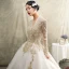 Luxury / Gorgeous Champagne Pierced Wedding Dresses 2019 Princess V-Neck Short Sleeve Backless Appliques Lace Beading Cathedral Train Ruffle
