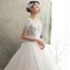 Luxus / Herrlich Champagner Durchsichtige Brautkleider / Hochzeitskleider 2019 A Linie Rundhalsausschnitt Kurze Ärmel Rückenfreies Feder Applikationen Spitze Glanz Tülle Perlenstickerei Quaste Kathedrale Schleppe Rüschen