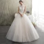 Vintage / Retro Champagne Outdoor / Garden Wedding Dresses 2019 A-Line / Princess High Neck Sleeveless Backless Appliques Lace Beading Floor-Length / Long Ruffle