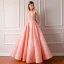 Modern / Fashion Pearl Pink Prom Dresses 2019 A-Line / Princess Sleeveless Shoulders Flower Rhinestone Floor-Length / Long Ruffle Backless Formal Dresses