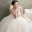 Vintage / Retro Champagne Outdoor / Garden Wedding Dresses 2019 A-Line / Princess High Neck Sleeveless Backless Appliques Lace Beading Floor-Length / Long Ruffle