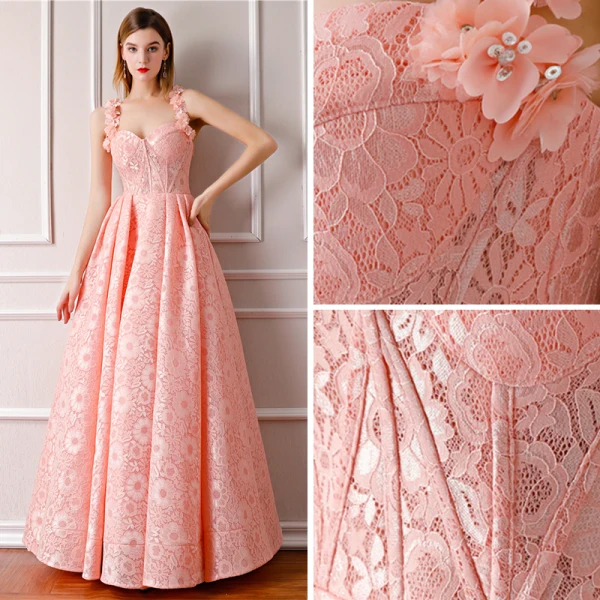 Modern / Fashion Pearl Pink Prom Dresses 2019 A-Line / Princess Sleeveless Shoulders Flower Rhinestone Floor-Length / Long Ruffle Backless Formal Dresses