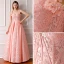 Modern / Fashion Pearl Pink Prom Dresses 2019 A-Line / Princess Sleeveless Shoulders Flower Rhinestone Floor-Length / Long Ruffle Backless Formal Dresses