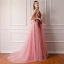 Élégant Rose Bonbon Robe De Soirée 2019 Princesse Une épaule Sans Manches Ceinture Brodé Tribunal Train Volants Dos Nu Robe De Ceremonie