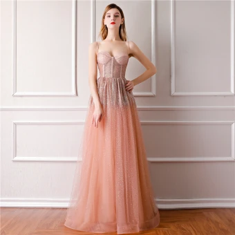 Bling Bling Orange Robe De Bal 2019 Princesse Bretelles Spaghetti Sans Manches Glitter Tulle Longue Volants Dos Nu Robe De Ceremonie